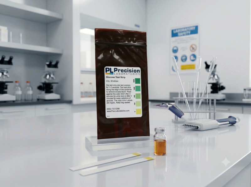 TIRAS PLÁSTICAS PARA PRUEBAS DE GLUCOSA